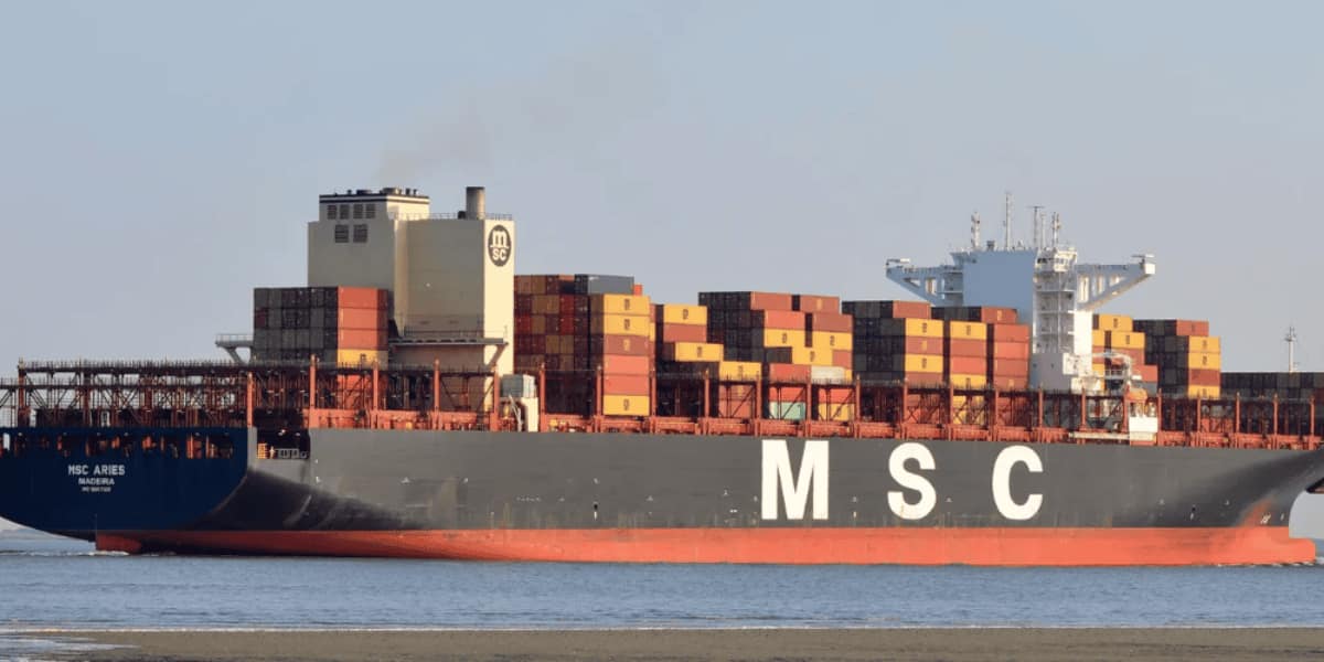 MSC container ship docking