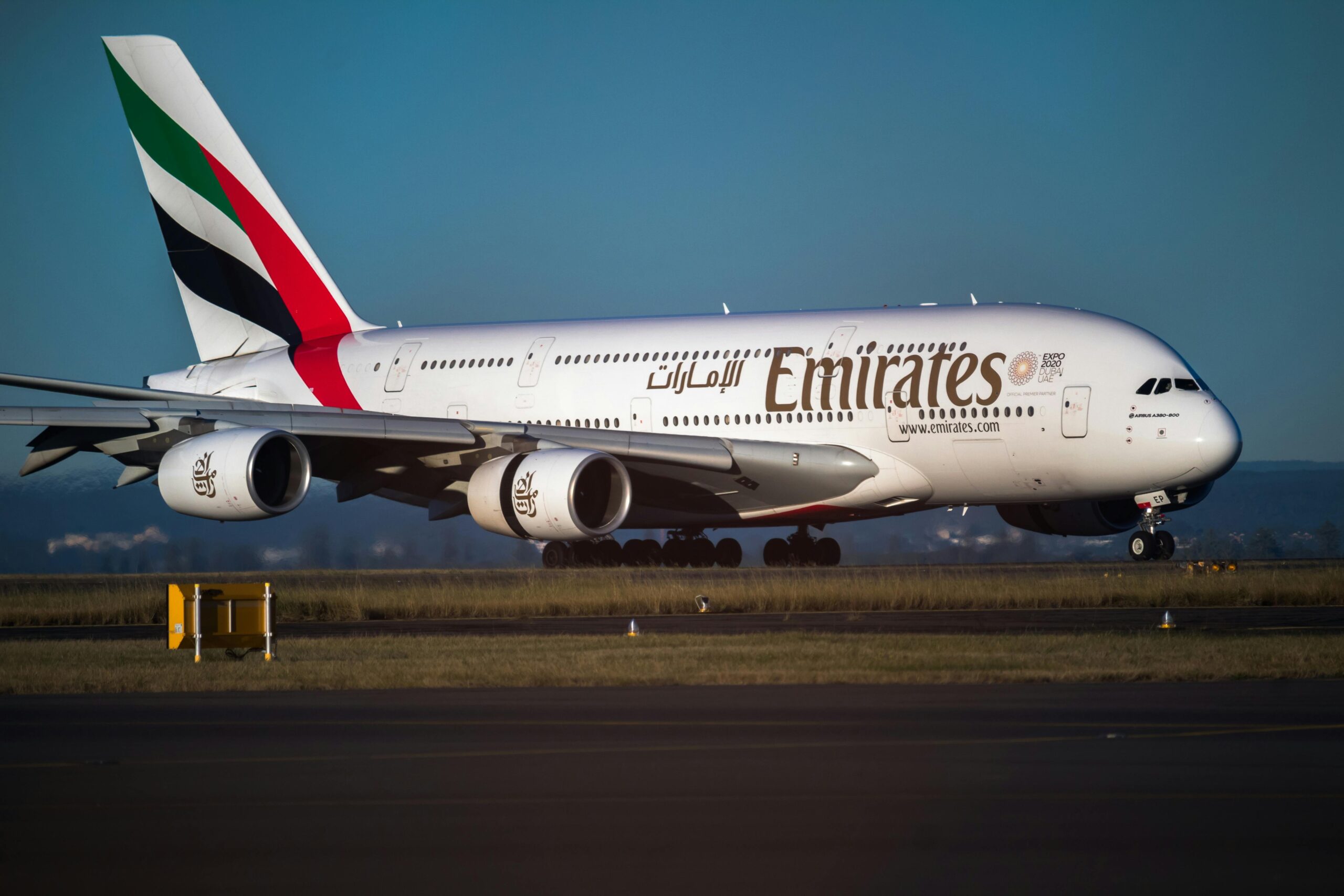 emirates airplane at dubai airport