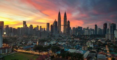 An AirAsia flight going to Kuala Lumpur, Malaysia
